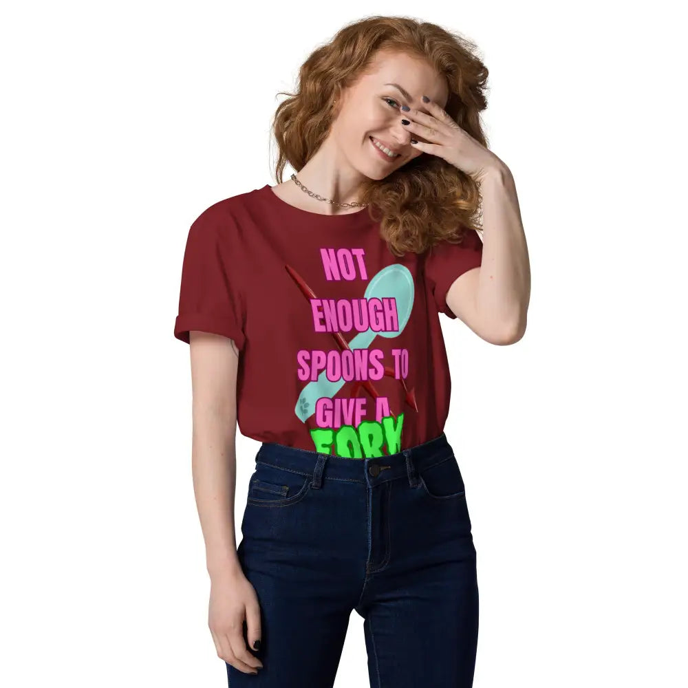 Not Enough Spoons To Give a Fork Unisex organic cotton t-shirt - Something Profound