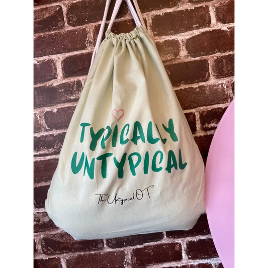 The Untypical OT - Typically Untypical Bag - Drawstring (mint green) / Green writing - Bag