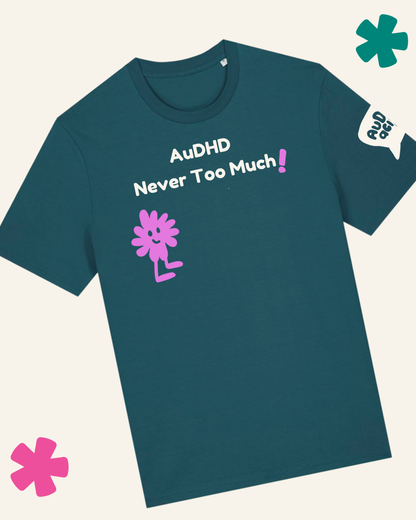 AuDHDacious Humans Glow in the Dark T-Shirt | AuDHD Neurodivergent Slogan Tee
