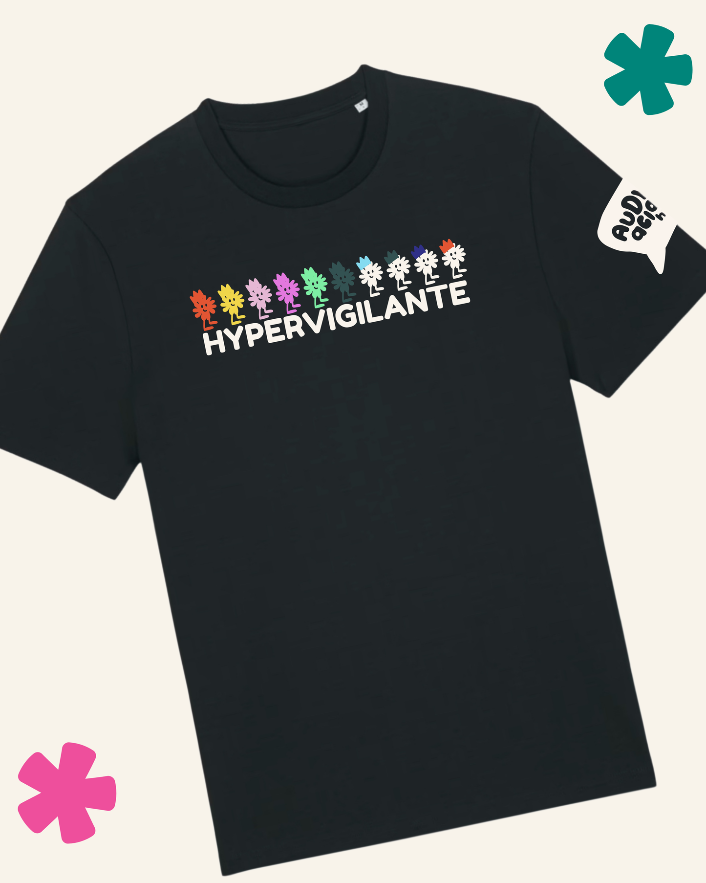 AuDHDacious Humans Glow in the Dark T-Shirt | AuDHD Neurodivergent Slogan Tee