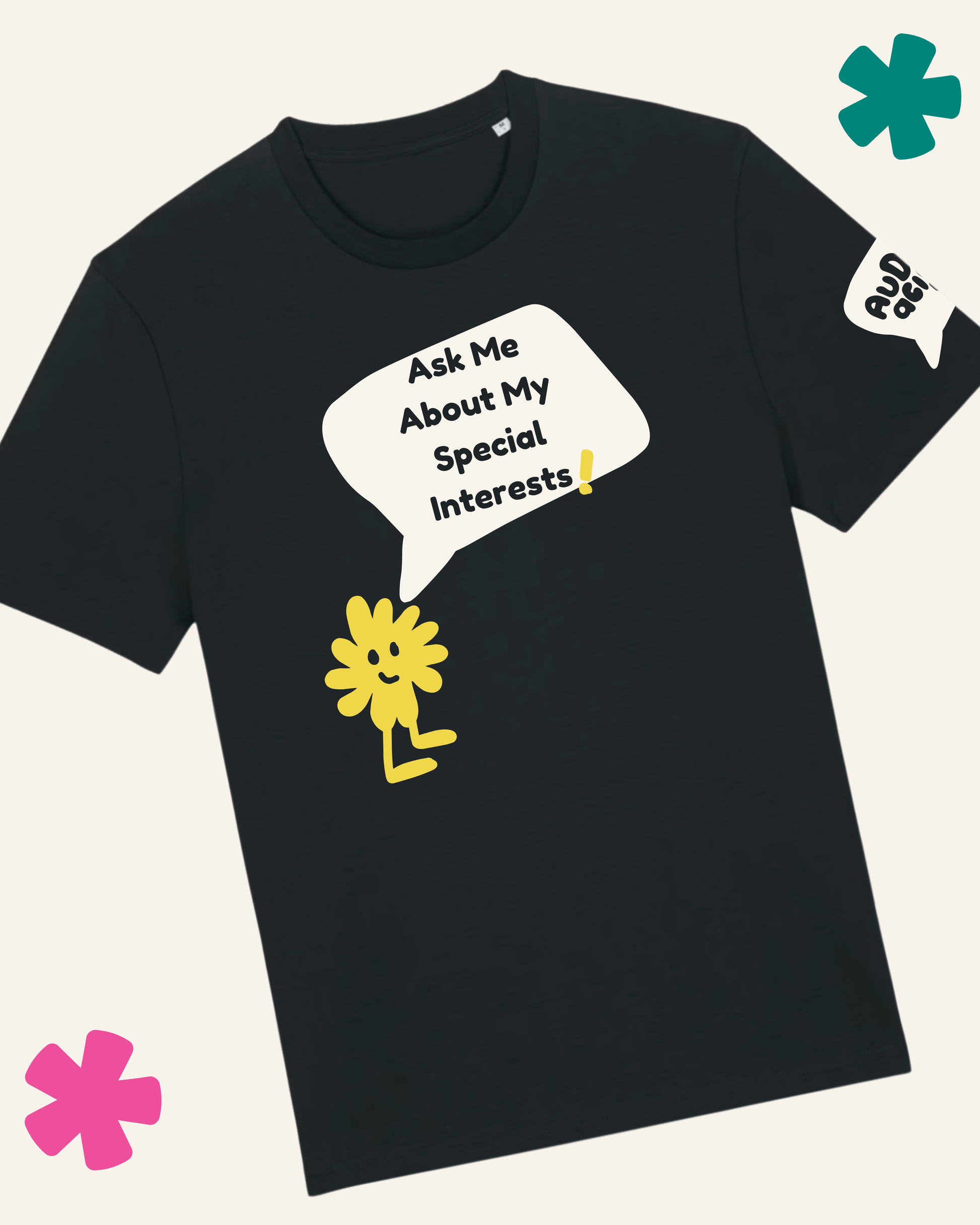 AuDHDacious Humans Glow in the Dark T-Shirt | AuDHD Neurodivergent Slogan Tee - Something Profound 