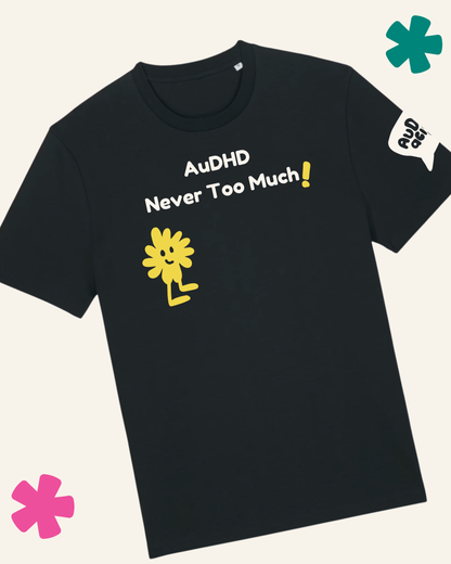 AuDHDacious Humans Glow in the Dark T-Shirt | AuDHD Neurodivergent Slogan Tee