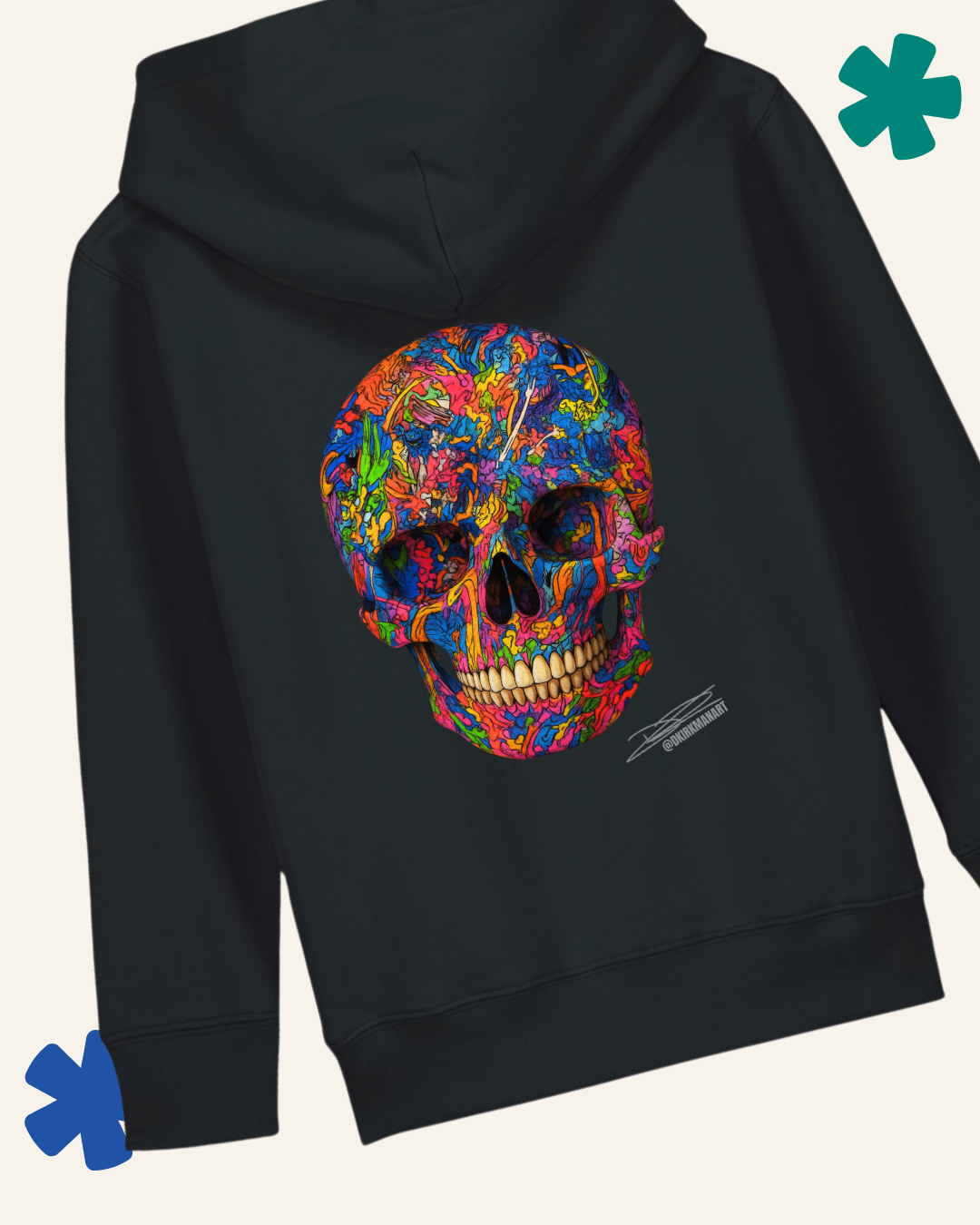 Kids Graffiti Skull David Kirkman Art Hoodie