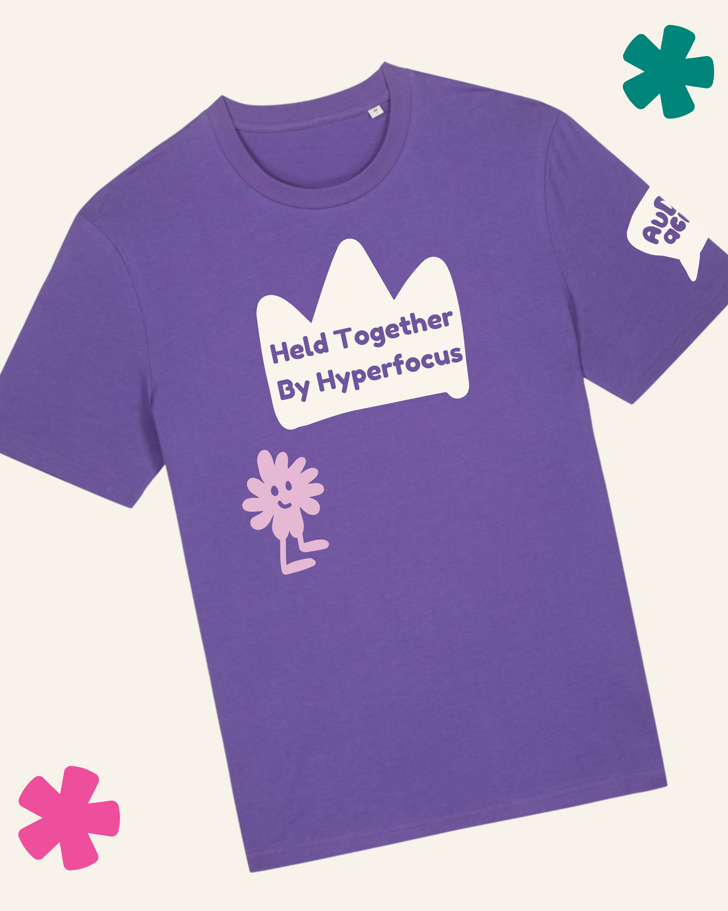 AuDHDacious Humans UV Colour Change T-Shirt | AuDHD Neurodivergent Slogan Tee
