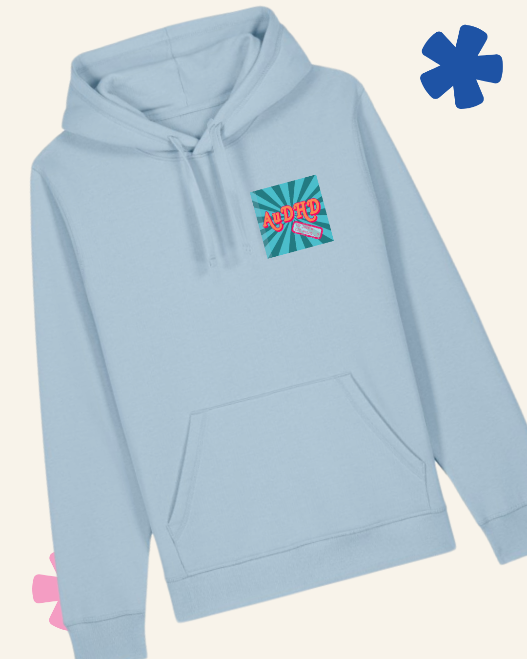 AuDHD or Just a Bit Weird hoodie sky blue – autism ADHD clothing UK