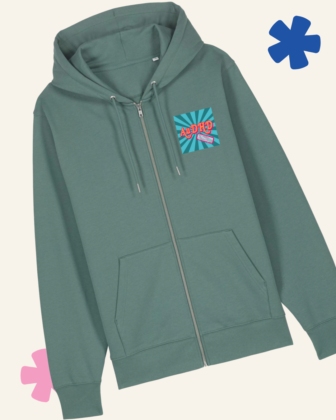 AuDHD or Just a Bit Weird zoodie Green Bay – ethical neurodivergent clothing UK