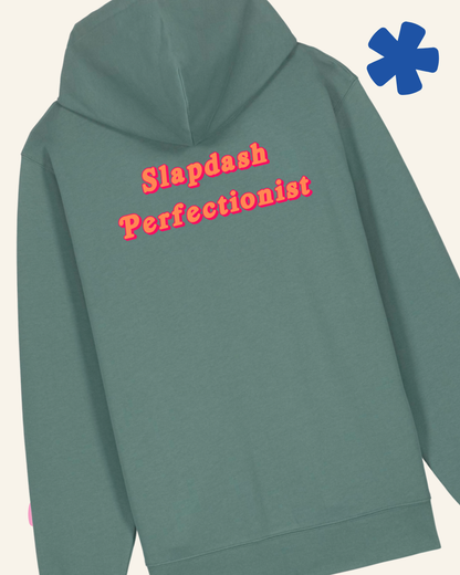 AuDHD or Just a Bit Weird zoodie worn – inclusive sizing XS to 5XL neurodivergent clothing