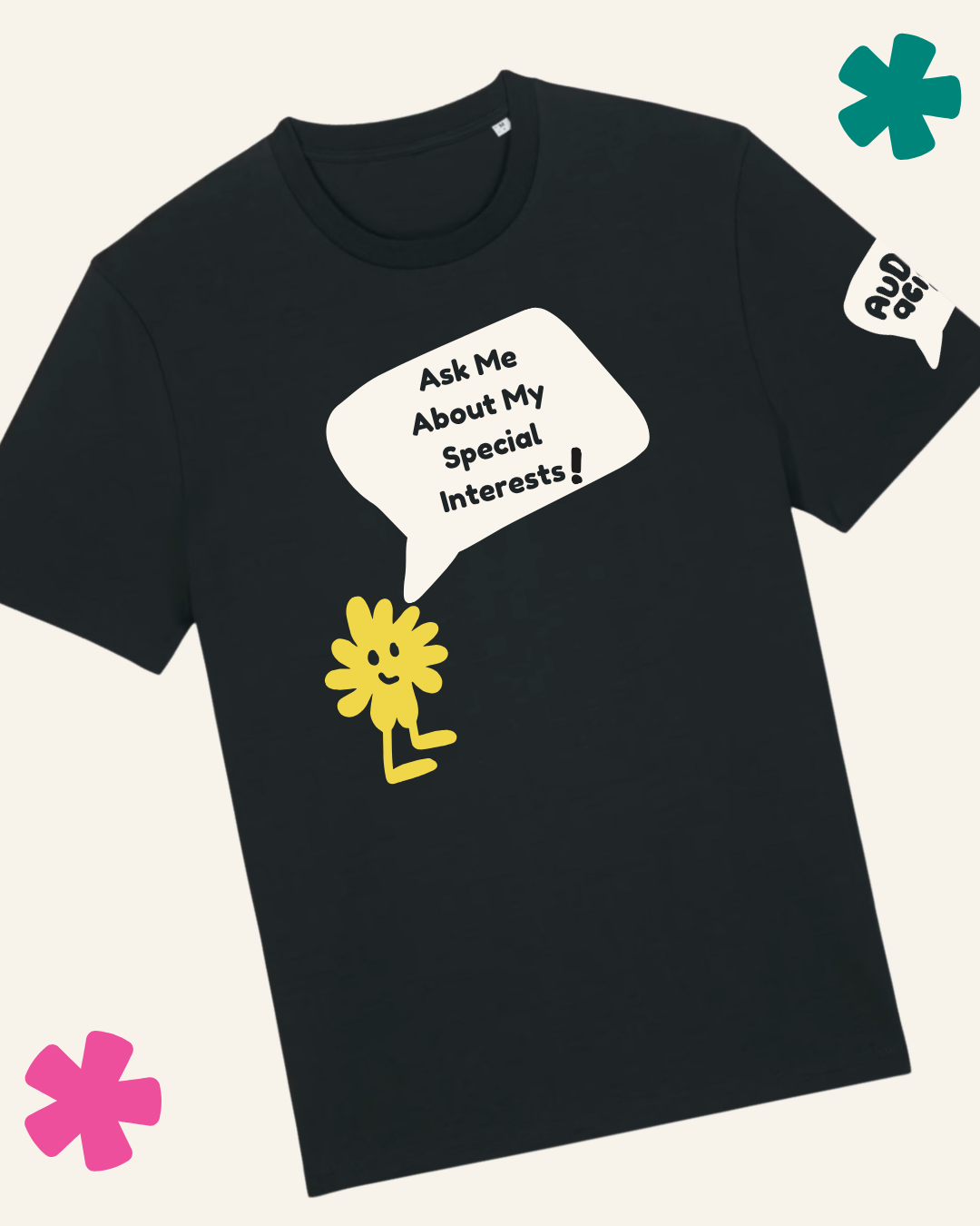 AuDHDacious Humans Glow in the Dark T-Shirt | AuDHD Neurodivergent Slogan Tee - Something Profound 