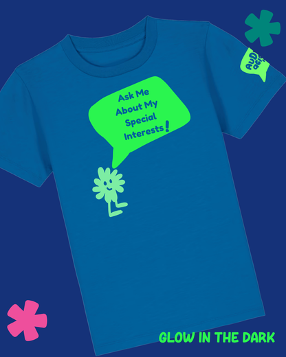AuDHDacious Humans Glow In The Dark Kids T-Shirt | AuDHD Neurodivergent Slogan Tee - Something Profound 