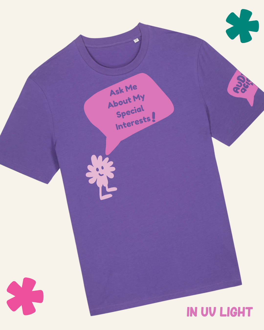 AuDHDacious Humans UV Colour Change T-Shirt | AuDHD Neurodivergent Slogan Tee - Something Profound 