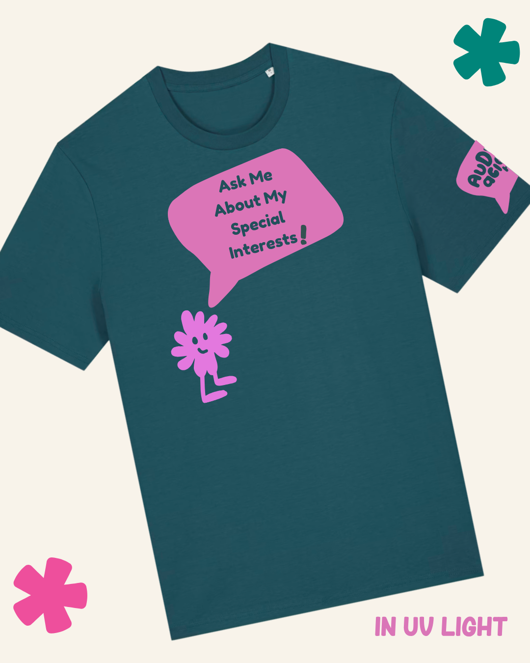 AuDHDacious Humans UV Colour Change Kids T-Shirt | AuDHD Neurodivergent Slogan Tee - Something Profound 