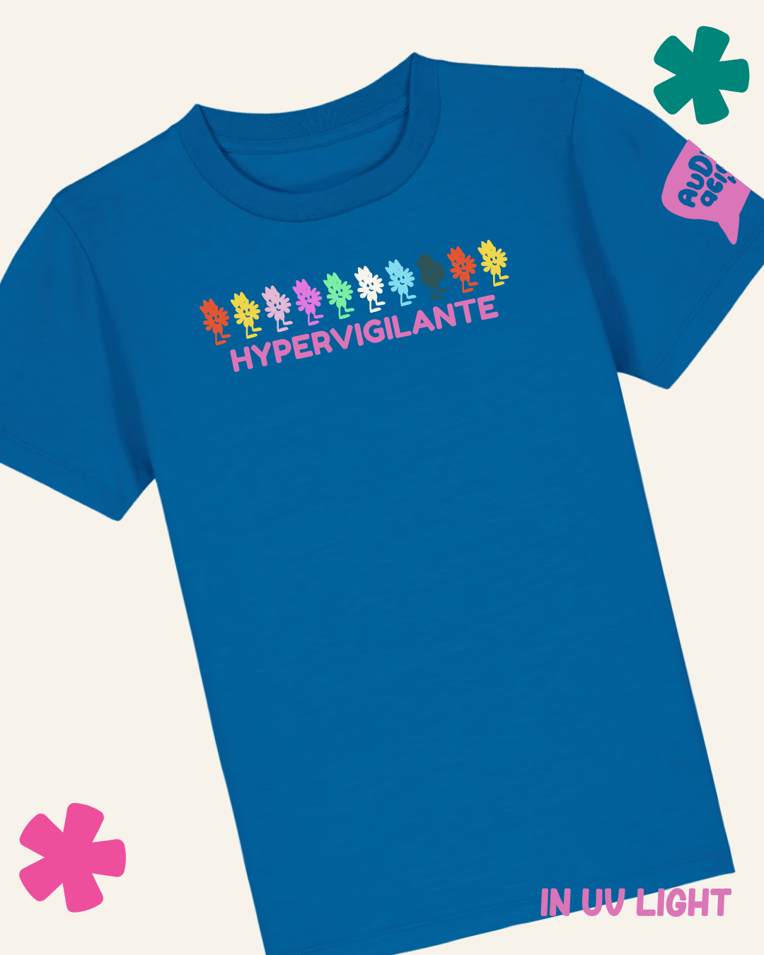 AuDHDacious Humans UV Colour Change Kids T-Shirt | AuDHD Neurodivergent Slogan Tee - Something Profound 