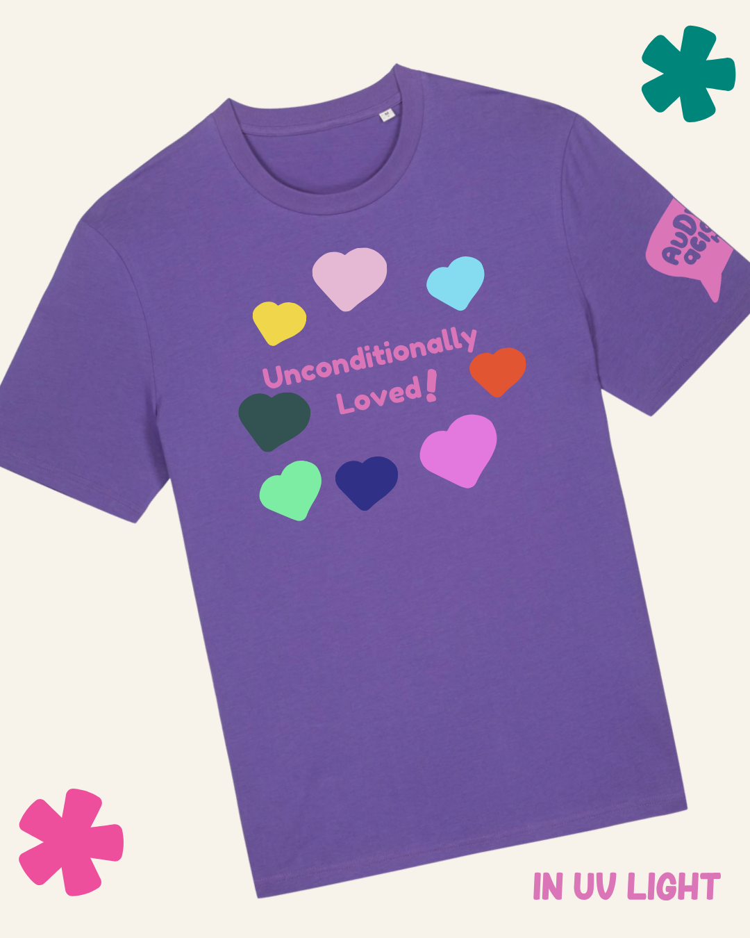 AuDHDacious Humans UV Colour Change T-Shirt | AuDHD Neurodivergent Slogan Tee - Something Profound 