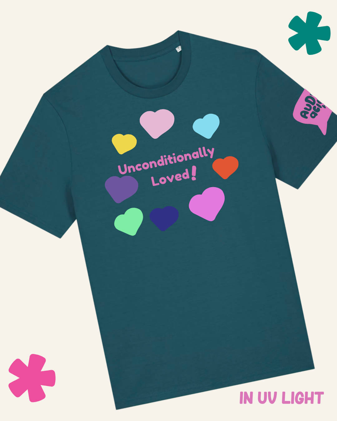 AuDHDacious Humans UV Colour Change Kids T-Shirt | AuDHD Neurodivergent Slogan Tee - Something Profound 