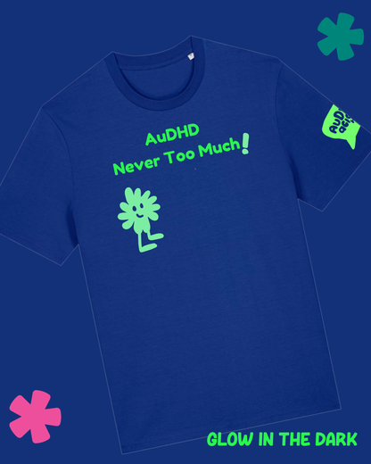 AuDHDacious Humans Glow in the Dark T-Shirt | AuDHD Neurodivergent Slogan Tee