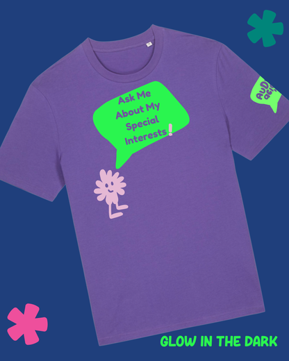 AuDHDacious Humans Glow in the Dark T-Shirt | AuDHD Neurodivergent Slogan Tee