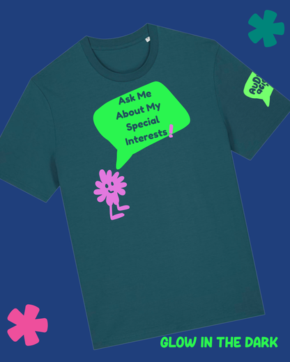 AuDHDacious Humans Glow in the Dark T-Shirt | AuDHD Neurodivergent Slogan Tee