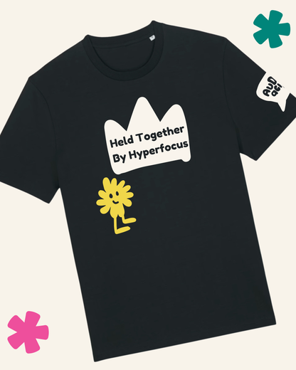 AuDHDacious Humans Glow in the Dark T-Shirt | AuDHD Neurodivergent Slogan Tee