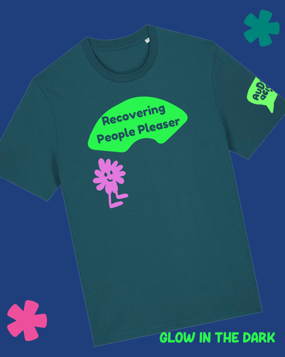 AuDHDacious Humans Glow in the Dark T-Shirt | AuDHD Neurodivergent Slogan Tee