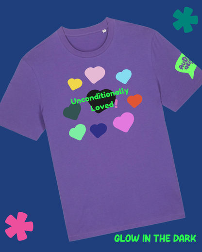 AuDHDacious Humans Glow in the Dark T-Shirt | AuDHD Neurodivergent Slogan Tee