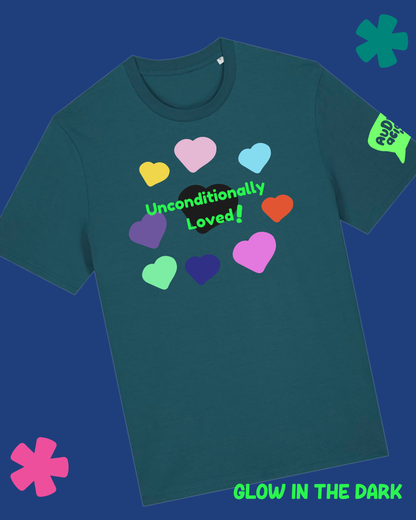 AuDHDacious Humans Glow in the Dark T-Shirt | AuDHD Neurodivergent Slogan Tee