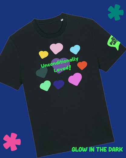 AuDHDacious Humans Glow in the Dark T-Shirt | AuDHD Neurodivergent Slogan Tee
