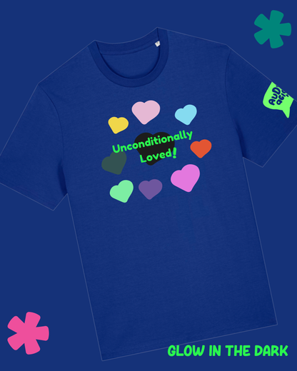 AuDHDacious Humans Glow in the Dark T-Shirt | AuDHD Neurodivergent Slogan Tee