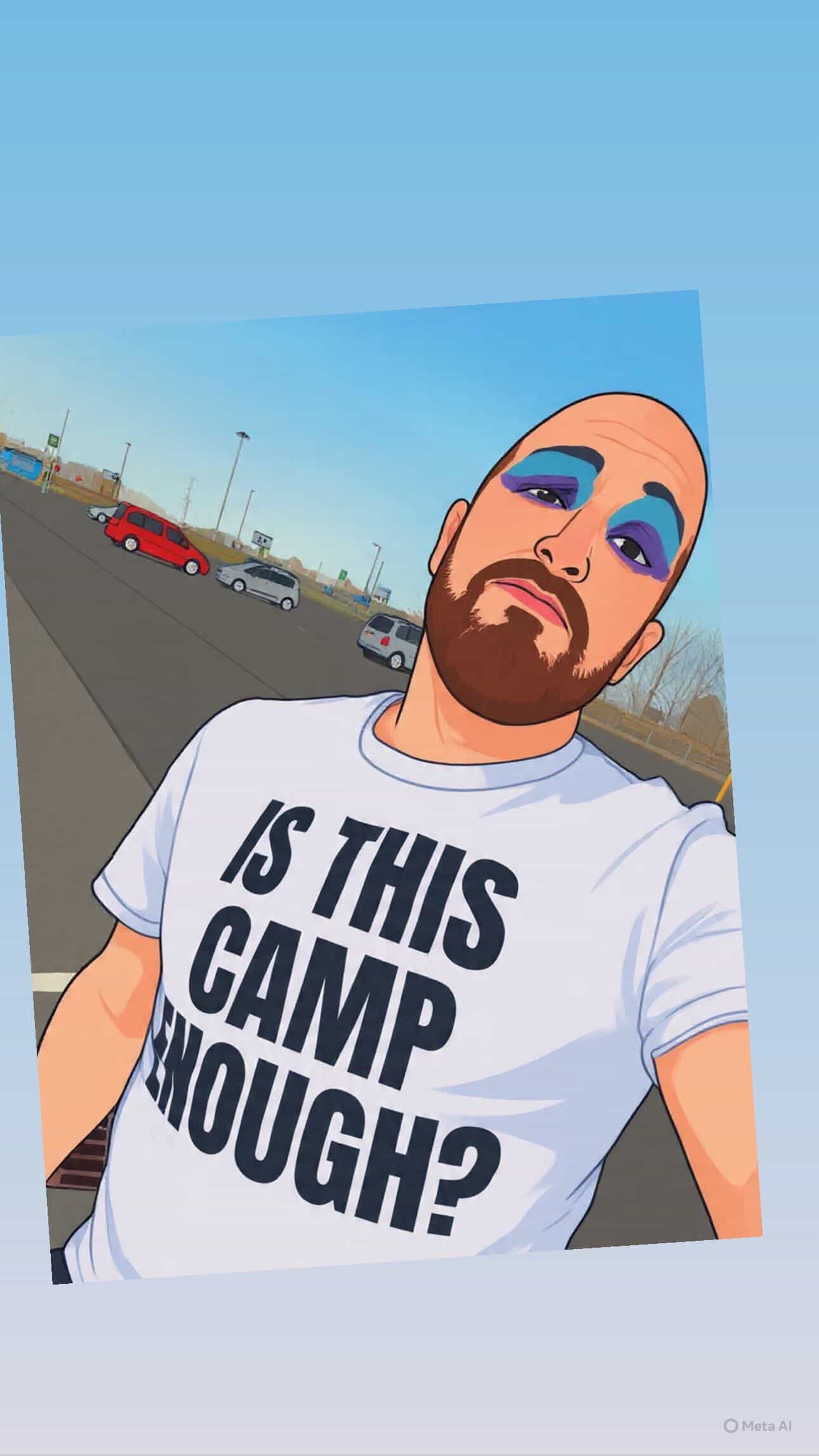 Clive from we sew too and proud lounge graphic in is the camp enough tee