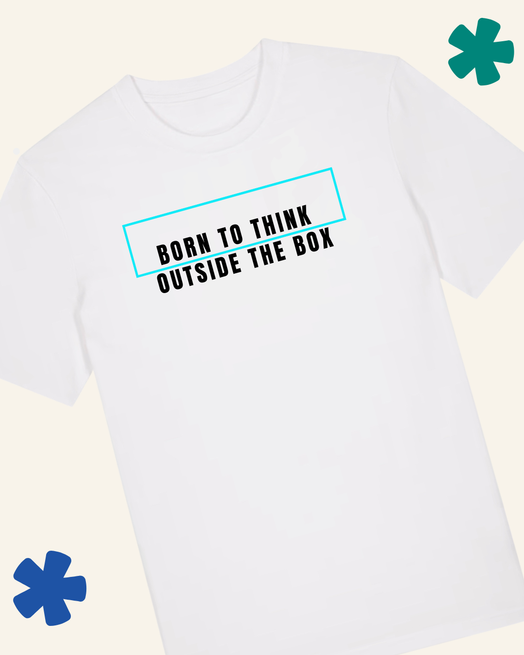 David Kirkman Born to Think Outside the Box neurodivergent t-shirt in white — Something Profound