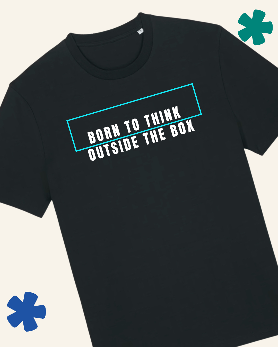 David Kirkman Born to Think Outside the Box wearable art t-shirt in black — Something Profound