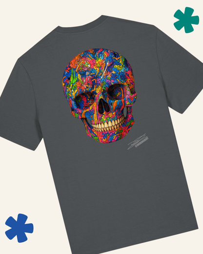 David Kirkman Graffiti Skull wearable art t-shirt for  in anthracite — Something Profound