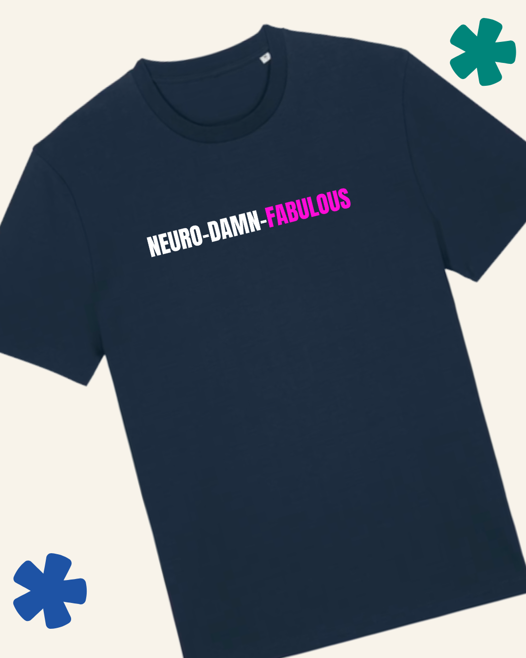 David Kirkman Neuro Damn Fabulous neurodivergent t-shirt in French navy — Something Profound