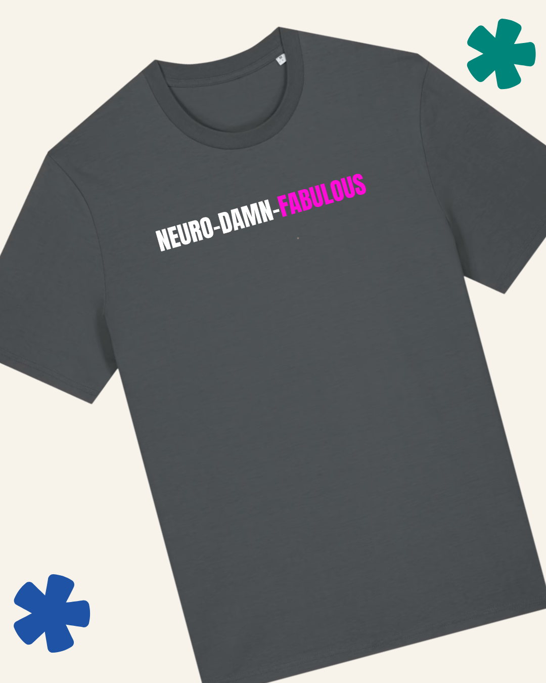 David Kirkman Neuro Damn Fabulous wearable art t-shirt in anthracite — Something Profound