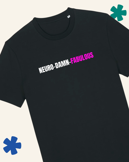 David Kirkman Neuro Damn Fabulous wearable art t-shirt in black — Something Profound