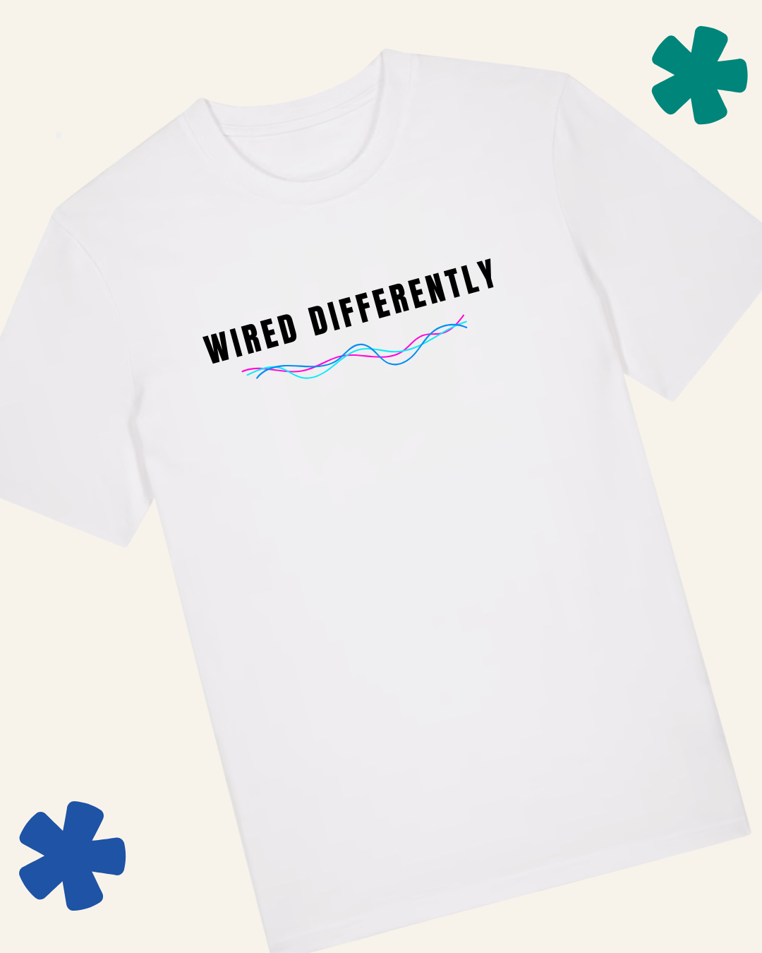 David Kirkman Wired Differently wearable art t-shirt in white — Something Profound