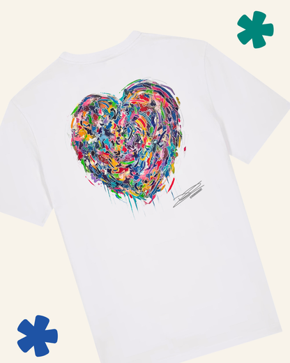 David Kirkman graffiti heart neurodivergent t-shirt in white — Something Profound