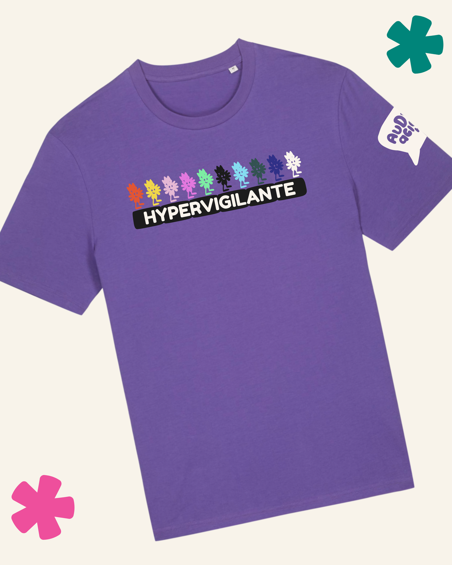 AuDHDacious Humans UV Colour Change T-Shirt | AuDHD Neurodivergent Slogan Tee