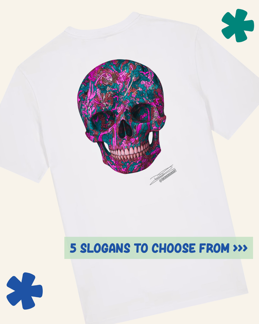 Graffiti Pink Skull David Kirkman Art T-shirt