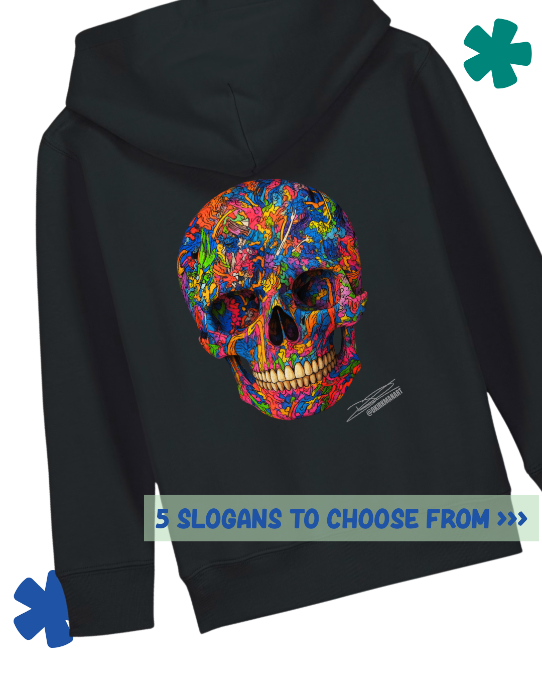 Kids Graffiti Skull David Kirkman Art Hoodie