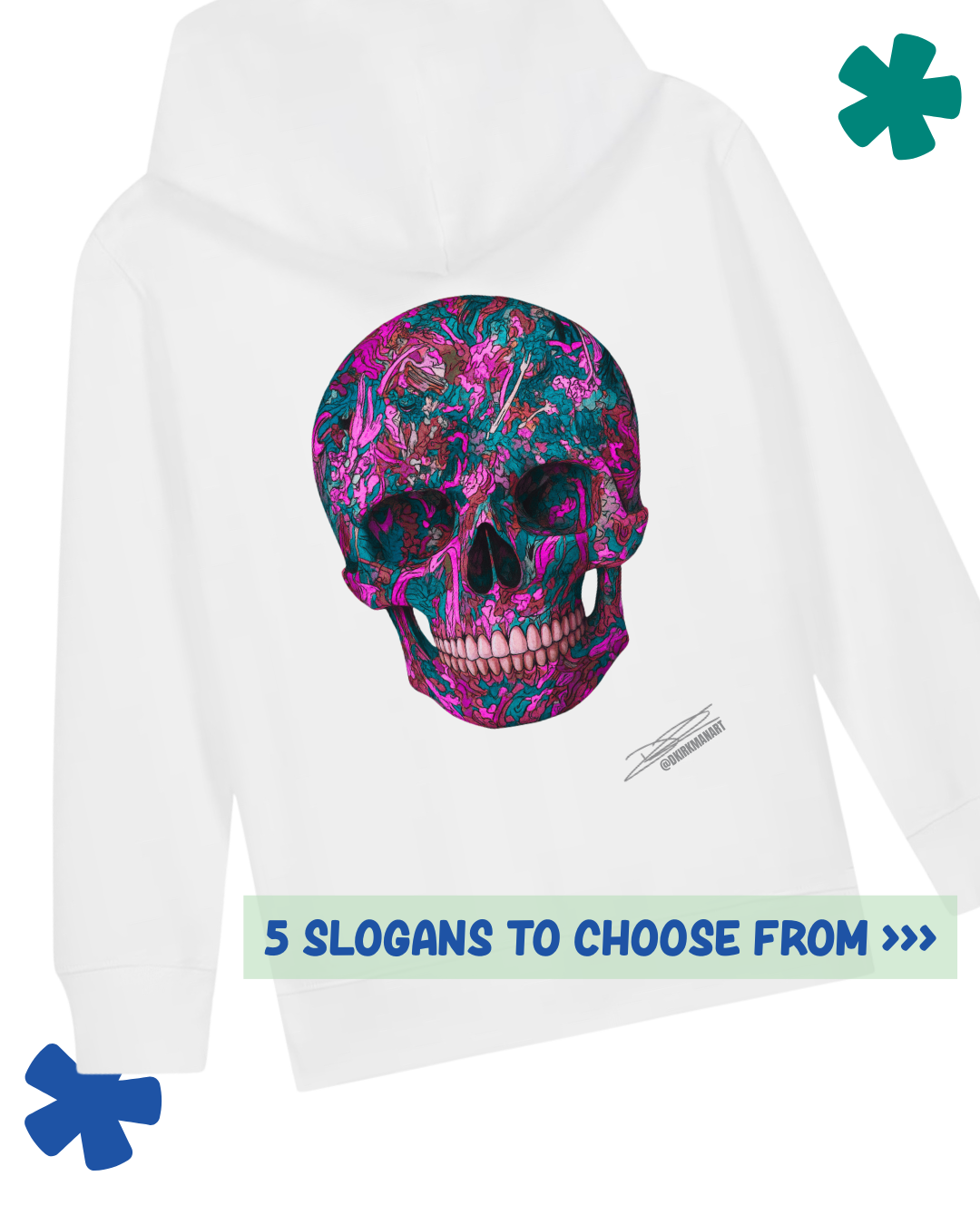 Kids Graffiti Skull Pink David Kirkman Art Hoodie