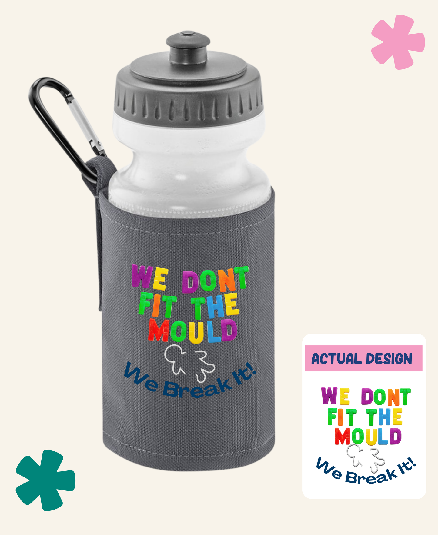Neurofest Unite Club Water Bottle & Holder Grey– Full Product – Neurofest x Unite Club 