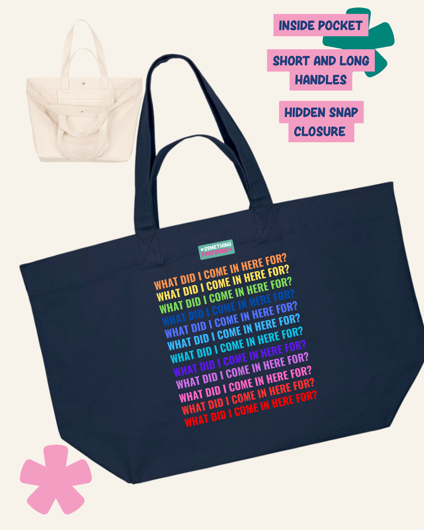 Brain Fog Shopping Bag What did I Come In Here For? Recycled Cotton Something Profound