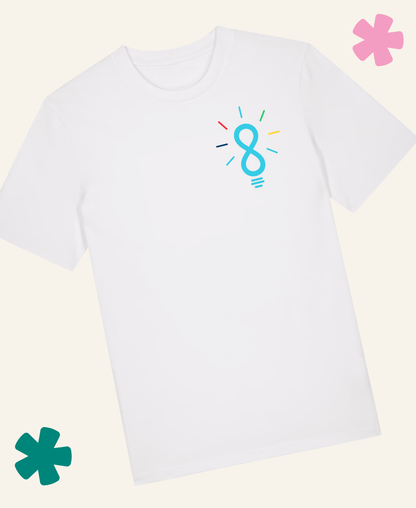 white t-shirt with unite club lightbulb on left breast Unite Club x Something Profound