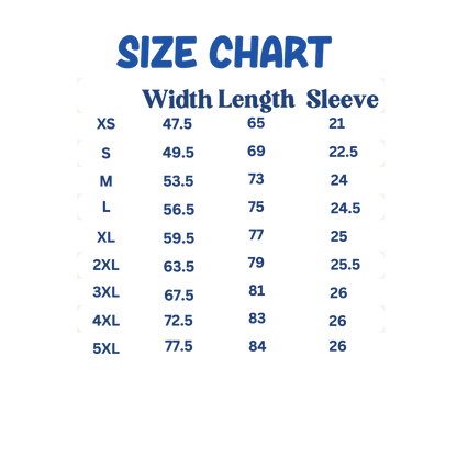 Something profound t-shirt size chart 