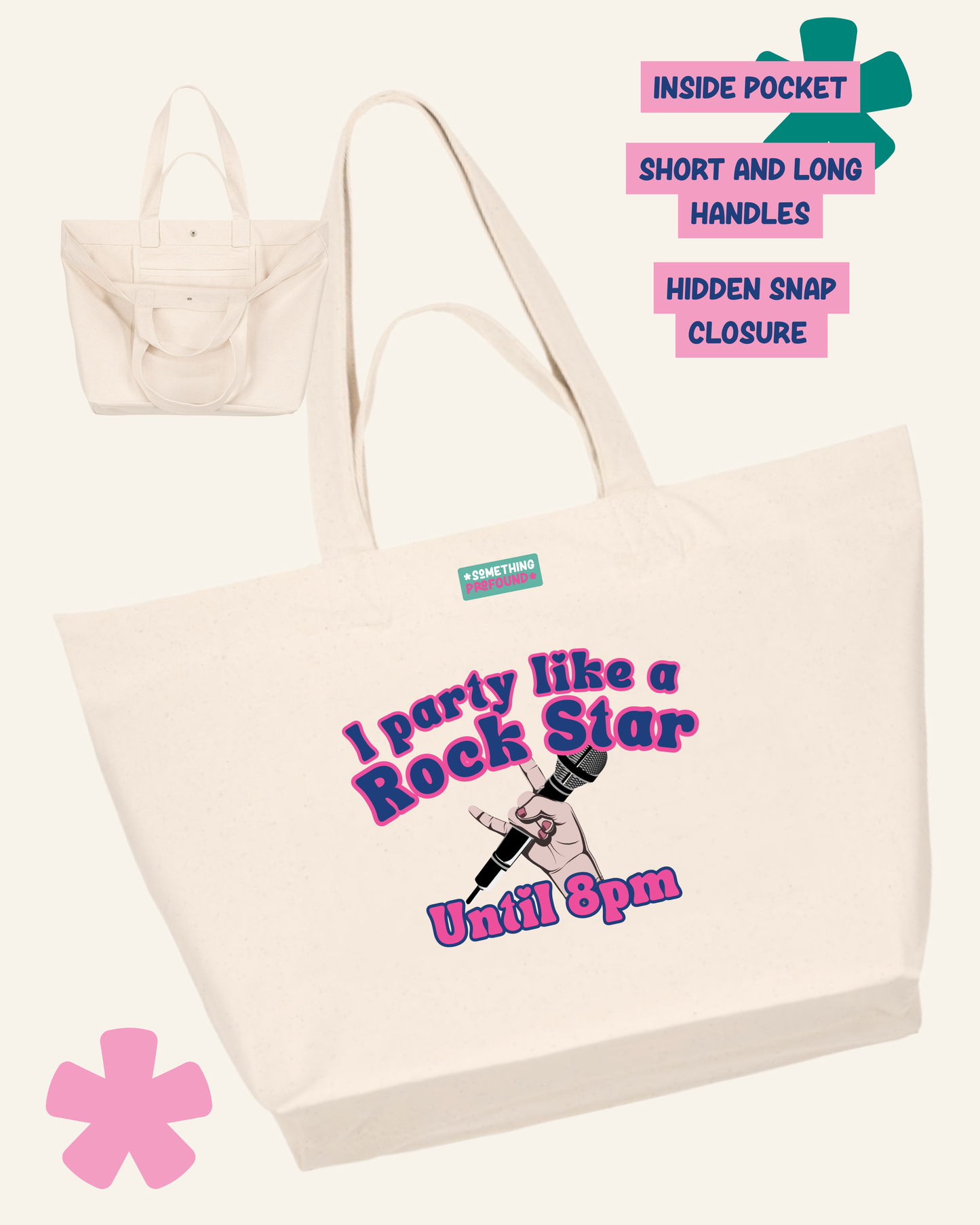 Chronic Illness Party Like A Rock Star Recycled Cotton Shopping Bag Something Profound